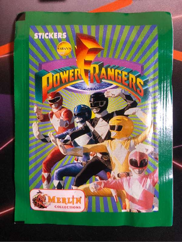 1994 Power Rangers Very RARE panini UNOPENED pack of 6 stickers