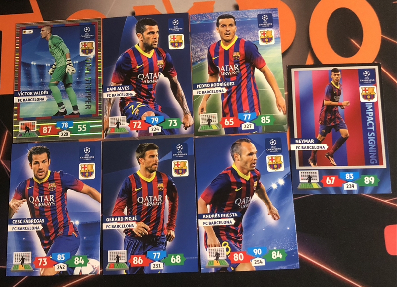 Rare Barcelona BUNDLE of 7 Champions league 2013 soccer trading cards 