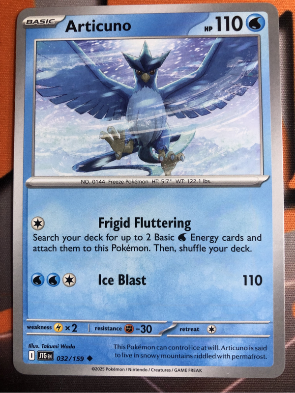 Articuno COMMON Journey Together Pokémon trading card 