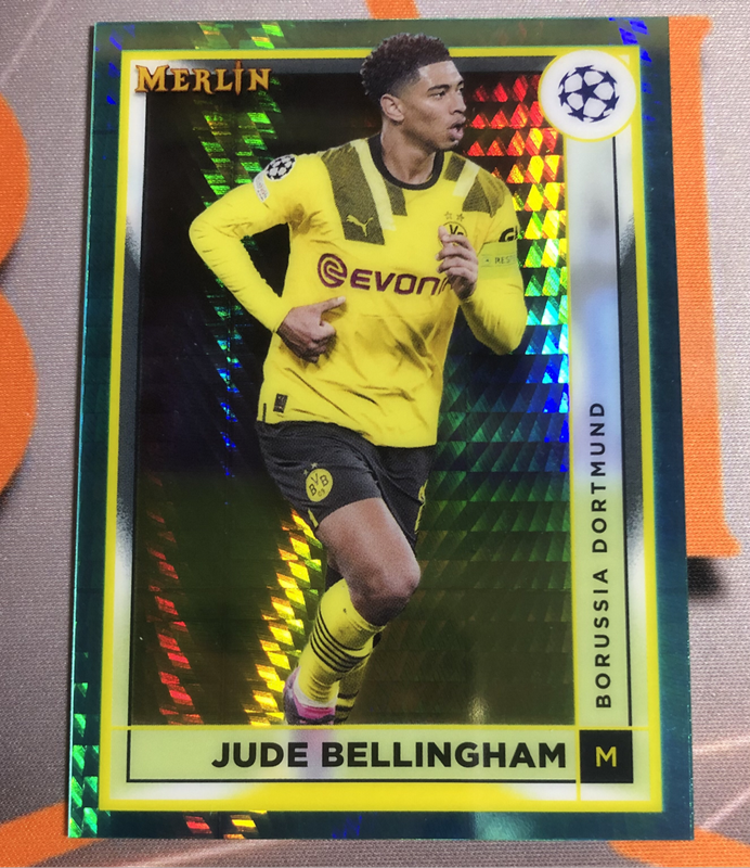 Jude Belingham RARE Aqua Prizm Topps Merlin 2022 soccer trading card