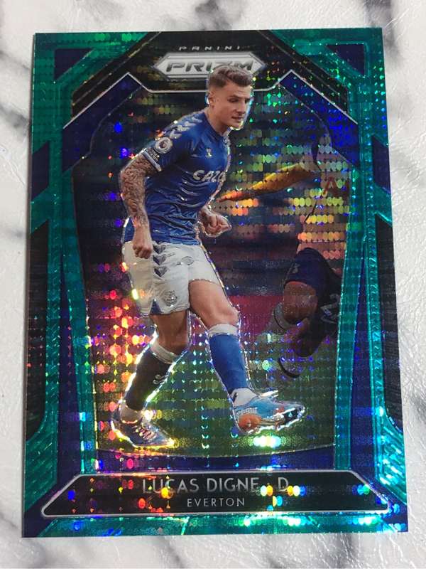 Lucas Digne NUMBERED out of 49 Aqua PRIZM 2020 Soccer trading card
