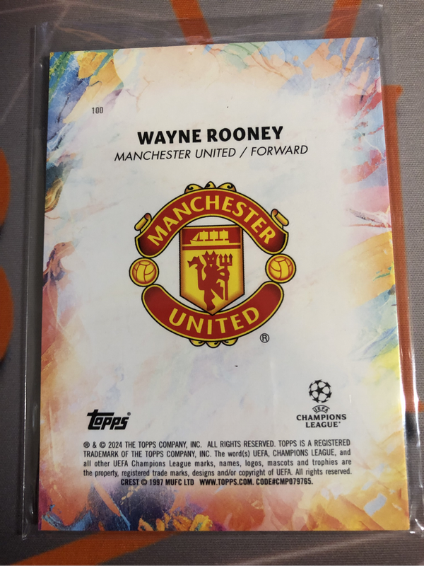 Wayne Rooney Rare NUMBERED out of 150 Inception Topps 2024 Soccer trading card