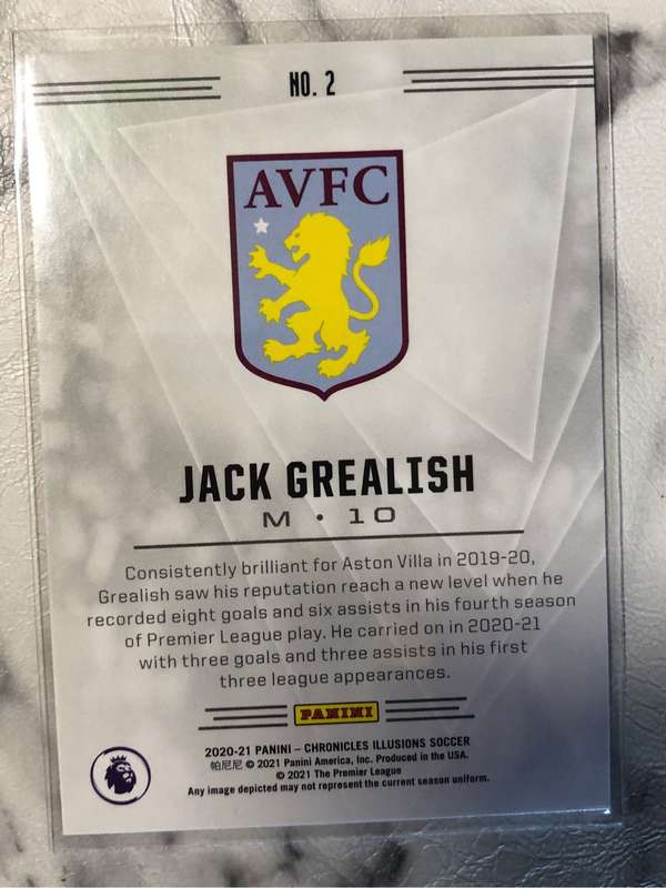 Jack Grealish Chronicles ILLUSIONS 2020 soccer trading card