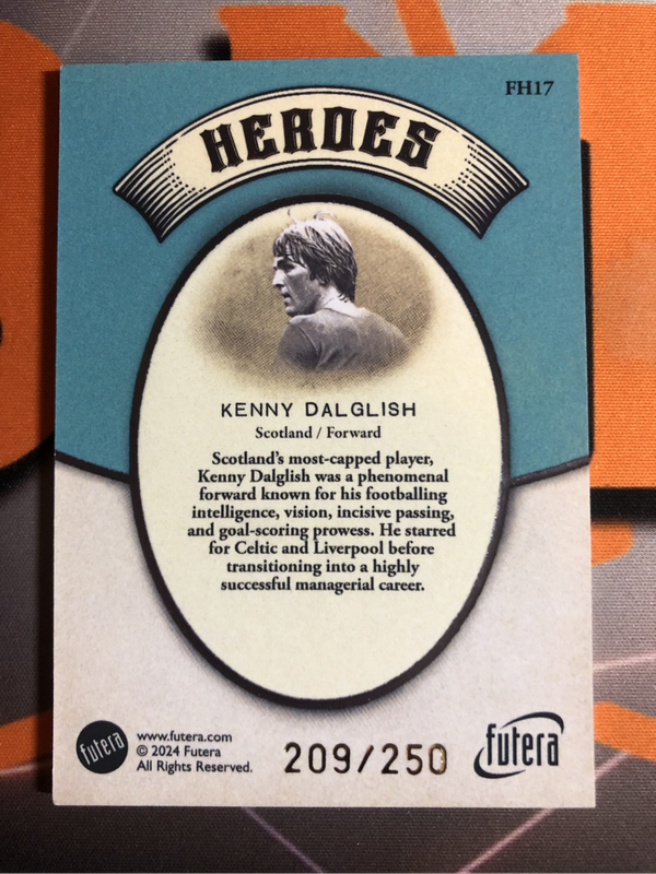 Kenny Dalglish NUMBERED out of 250 HEROES FUTERA High End Soccer trading card