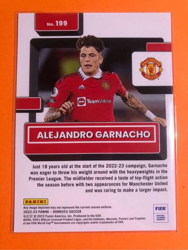 Garnacho Rated Rookie 2022 Donruss Soccer Trading card