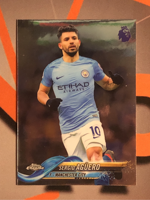 Sergio Aguero EPL Topps Chrome 2019 soccer trading card