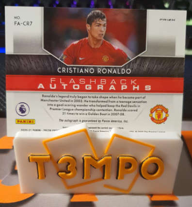 Christiano Ronaldo Autograph Prizm Premier League 2020-2021 Manchester United Soccer trading card