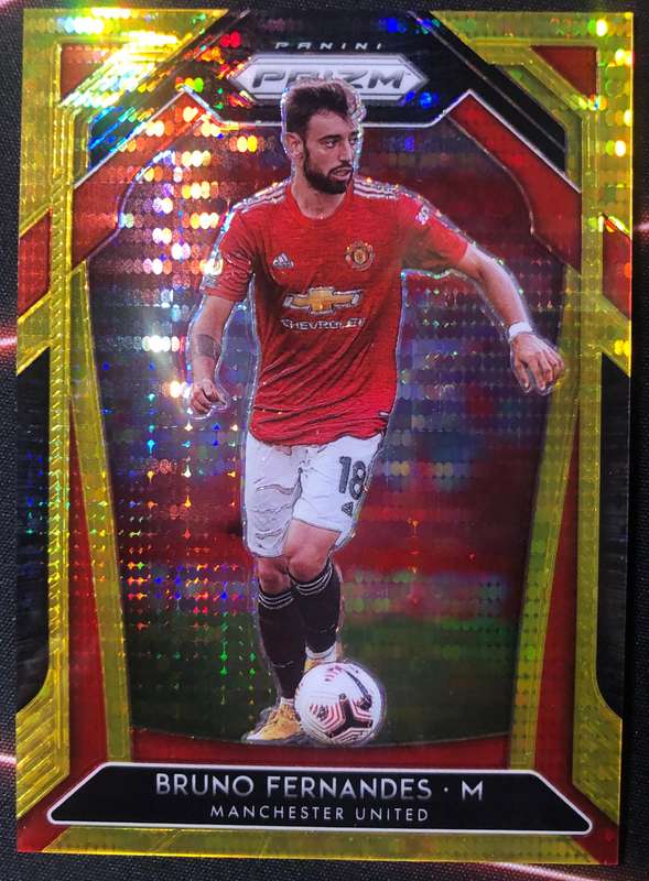 Bruno Fernandes NUMBERED 1 OUT OF 10 Prizm Breakaway GOLD 2020-2021 Man United SOCCER TRADING CARD