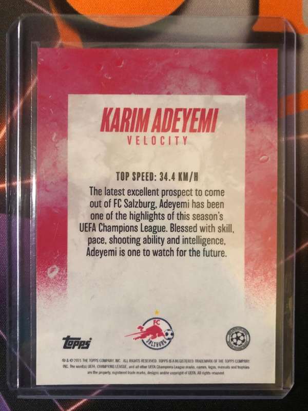Karim Adeyemi Numbered OUT OF 25 ( 2021 UEFA CHAMPIONS LEAGUE SOCCER TRADING CARD