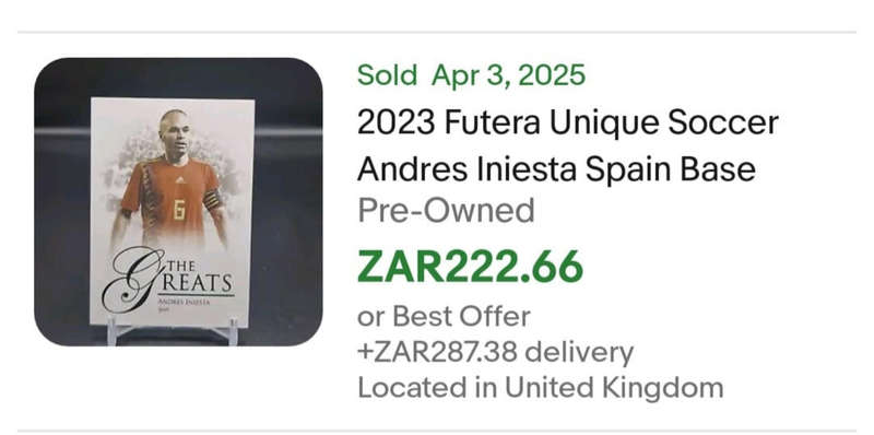 Iniesta High-end FUTERA soccer trading card