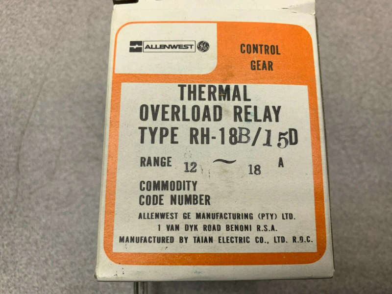 Thermal Overload Relay RH-18B/15D Allenwest