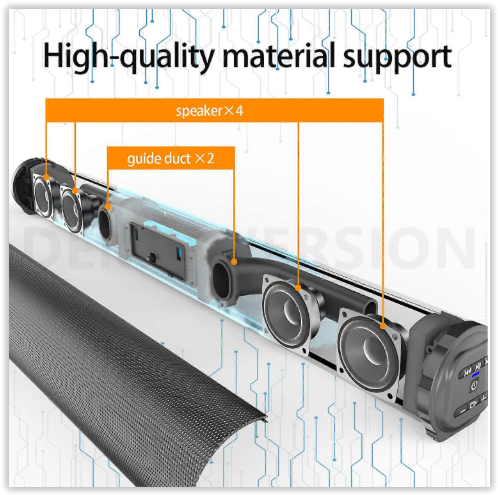 BS-10 Bluetooth 5.0 Speaker TV Soundbar with Remote Control(Black)