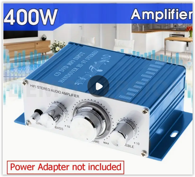 400W Compact Hi-Fi Amplifier with RCA Inputs