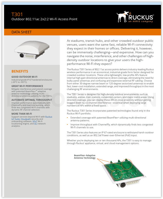 Ruckus T301S Multimedia Hotzone Wireless AP over 700 Mbps over R30,000 new up to 25 kilometers