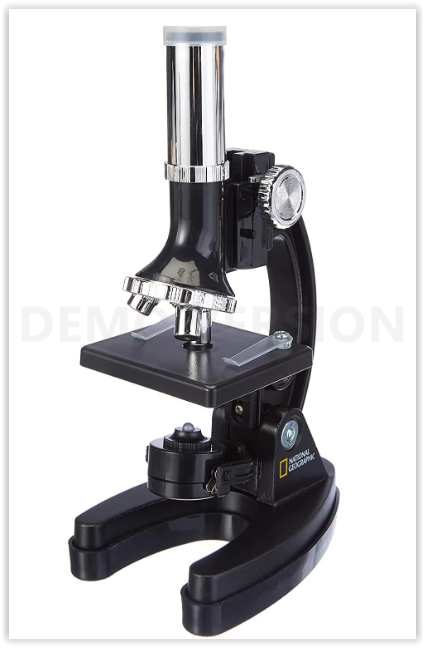 A monocular head revolving nosepiece with three objectives Allows for observations of transparent it