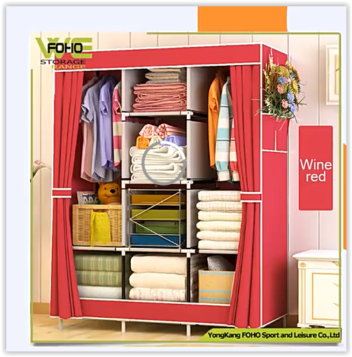 Modern Design Light Iron and Cloth Assemble Wardrobe New Design Living Room and Bedroom Home
