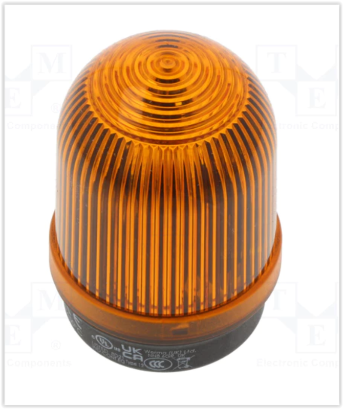 Werma 829 Series Yellow Rotating Beacon, 24 V, Base Mount, LED Bulb, IP65  RS Stock No.:  829 310 55