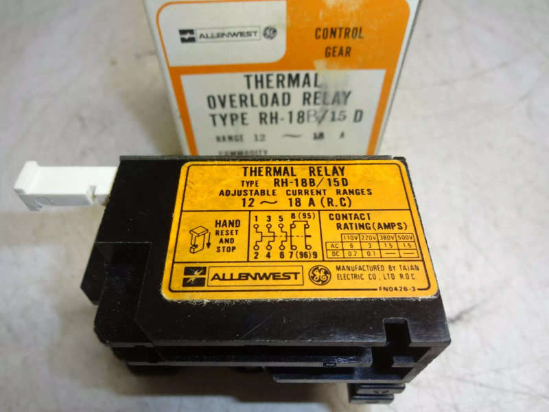 Thermal Overload Relay RH-18B/15D Allenwest