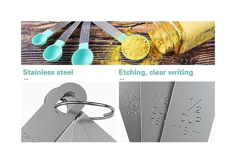 Measuring Cups and Spoons 8-Piece Set  Blue