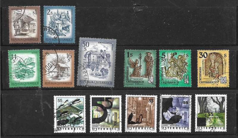 Austria, commemorative stamps, 13 good used,