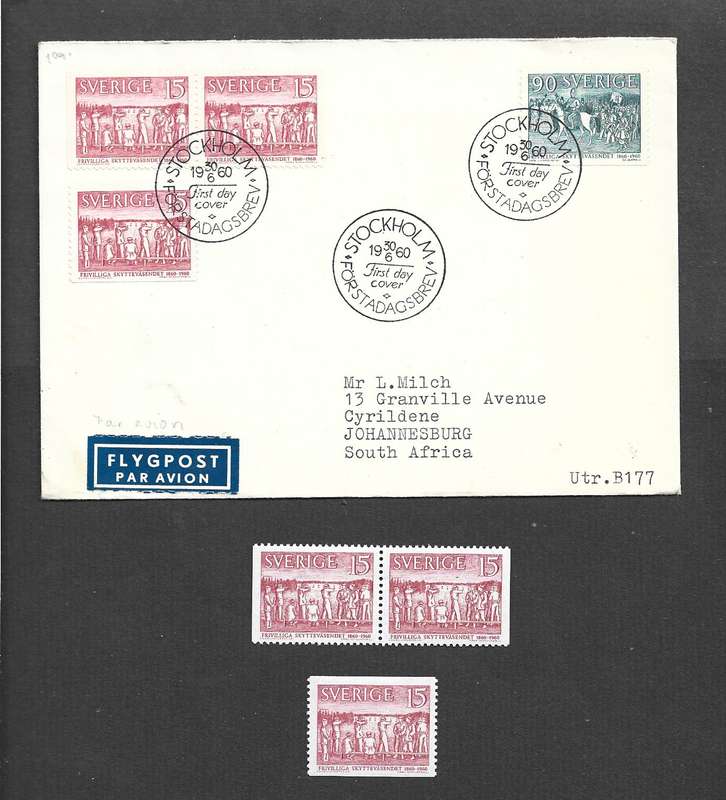 Sweden, air, Voluntary Shooting Organization, STOCKHOLM 30.6.60 c.d.s. (1st day)> Johannesburg