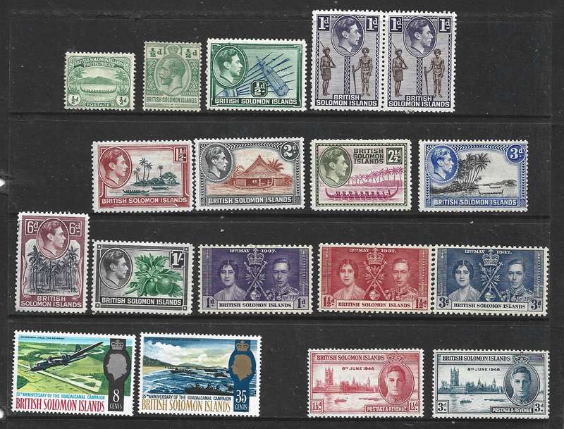 British Solomon Islands, 19 stamps, MH *