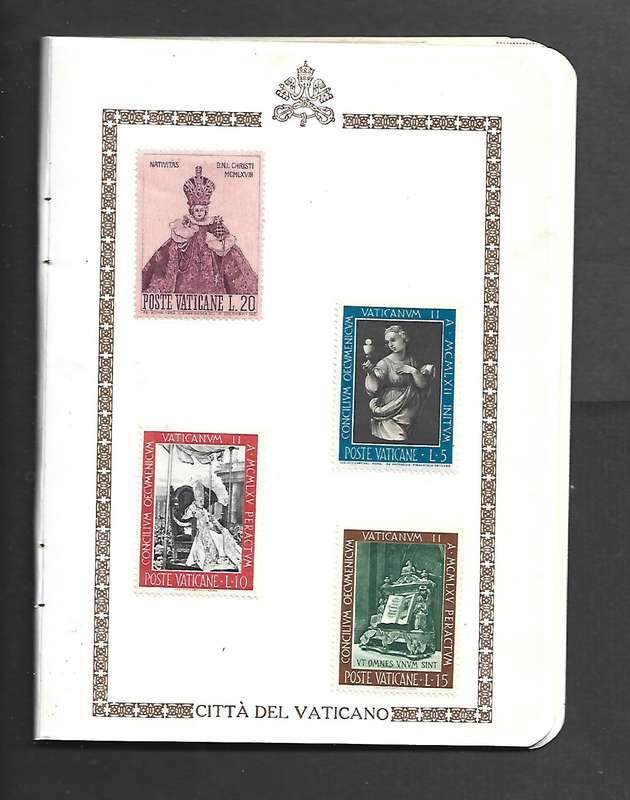 Raccolta di Francobolli, Vaticano, 1960s, 24 MH* stamps in souvenir booklet