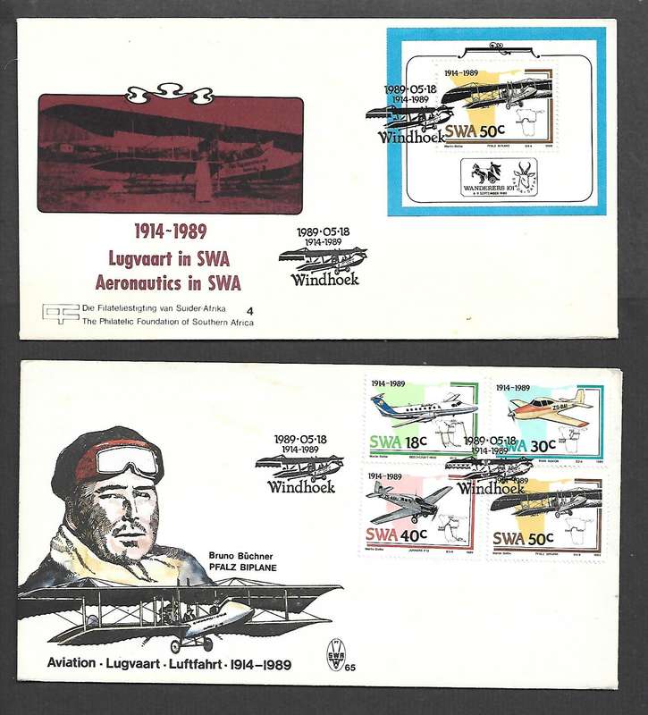South West Africa,1989, Aviation / Aeronautics in SWA, First Day Covers - stamsp , miniature sheet
