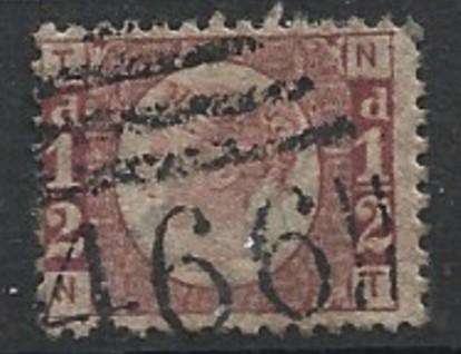 Great Britain, VRI, 1/2d, plate 8, used