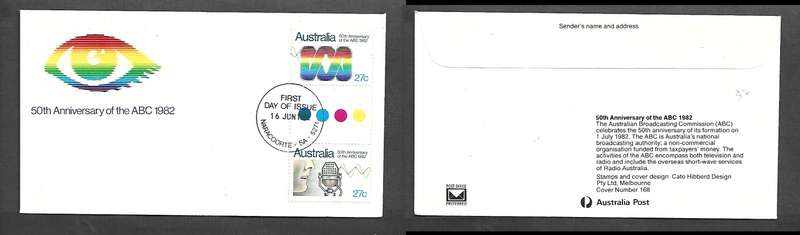 Australia EIIR, FDC 50th Anniversary of ABC 1982(broadcasting).