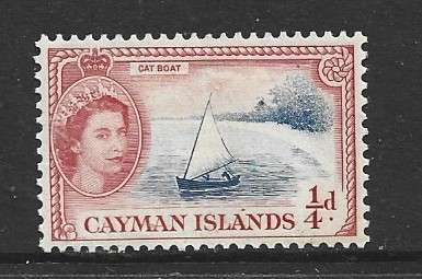 Cayman Islands, EIIR, 1956, 1/4d bright blue & rose-red, MH*,