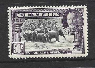 Ceylon, GVR, 1936, 50c, perf 14, MH*