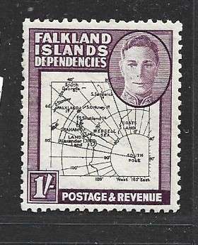 Falkland Islands Dependencies GVIR, 1946, 1/, South PoKe (Pole) flaw MNH **