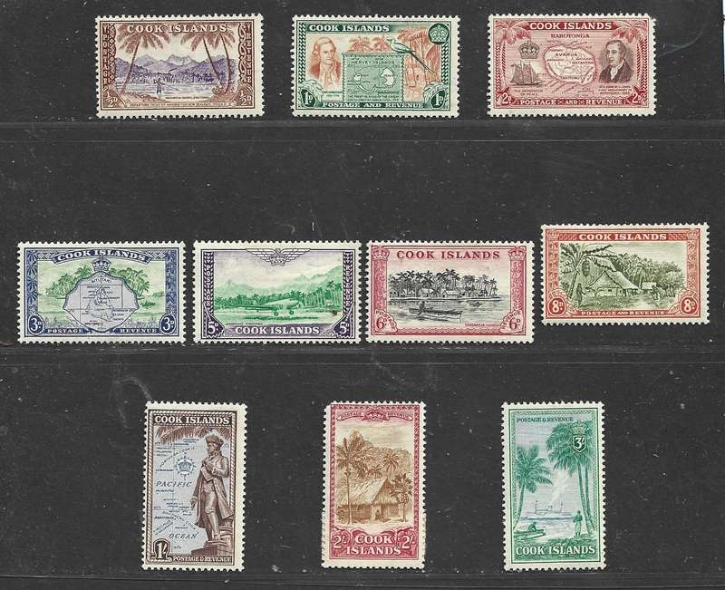 Cook Islands, GVIR, 1949, 1/2d - 3/, MH *