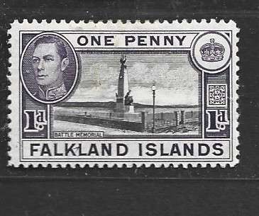 Falkland Islands  GVIR, 1941, 1d, black & violet MH *