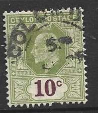 Ceylon, EVIIR, 1910, 10c, used