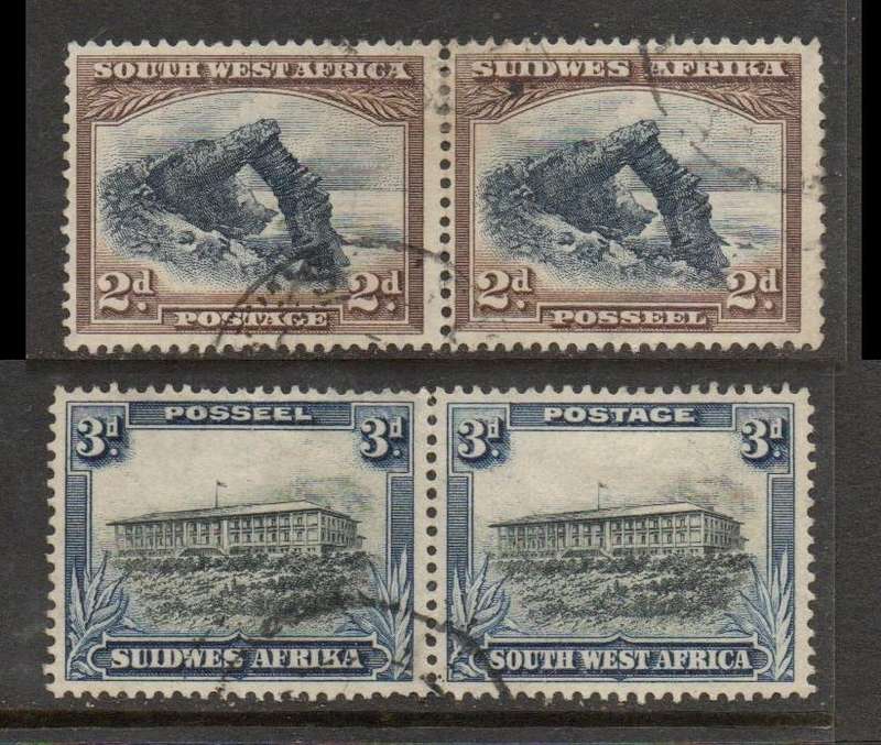 South West Africa. 1931, 2d, 3d, pairs, used