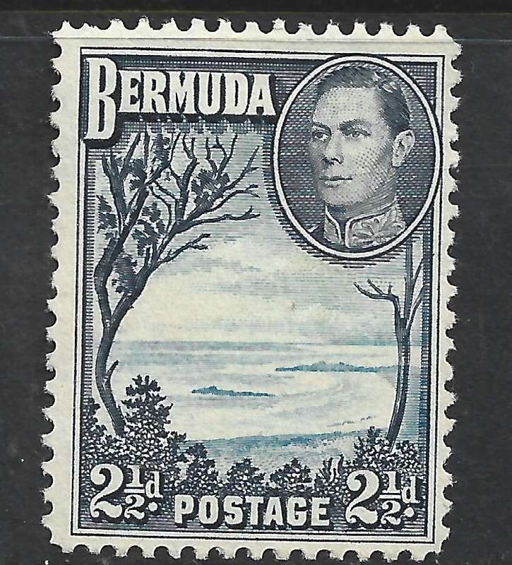 Bermuda, GVIR, 1938, 2 1/2d, light b,ue & deep blue, unused, no gum no cancel