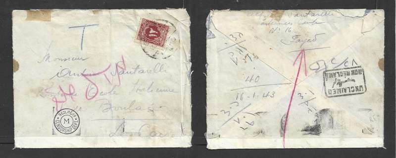 Egypt, 12m, postage due of 1927 on unclaimed cover CAIRO m/s date 16.1.43