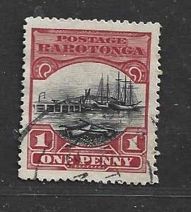 Cook Islands GVR 1920, 1d, double derrik flaw, SG 71a used