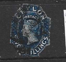 Ceylon, VRI, 1862, 2/, used, cut to shape