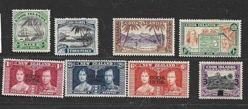 Cook Islands GVR 1932, 1937, 1949, MH * stamps