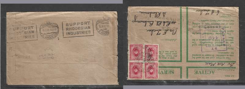 Egypt, 1940  Army Post 10m (4), FIELD POST OFFICE 242 > BULAWAYO Rhodesia