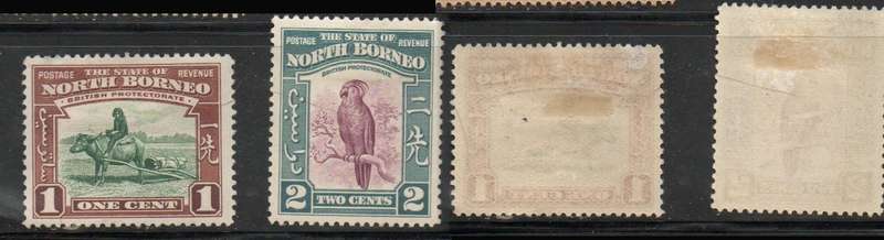 North Borneo, 1939, 1 cent, 3 cents, MH * gum tone