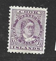 Cook Islands EVIIR, 1902, 1d deep mauve, perf 11, MH *