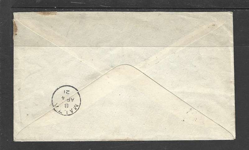 Egypt, 1921, 15 mills, registered envelope, ALEXANDRIA > MALTA