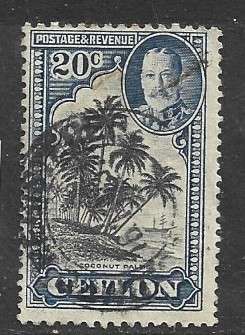 Ceylon, GVR, 1936, 20c, used