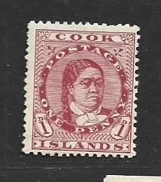 Cook Islands EVIIR, 1913, 1d red, perf 14, MH *