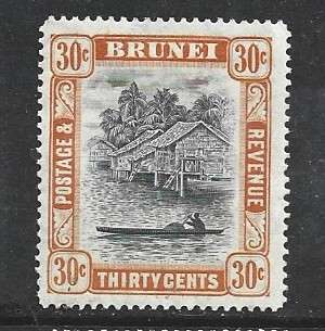 Brunei 1947, 30c,   perf 14, MNH **