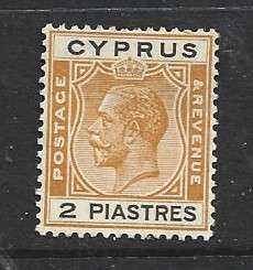 Cyprus GVR, 1924, 2 piastres ,  MH *,